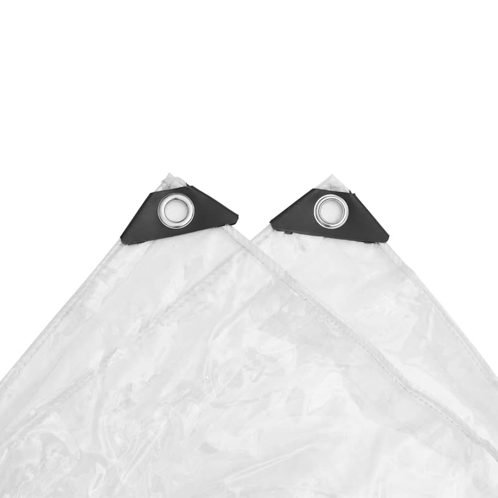 Transparent presenning med øjer 6x12 m PVC