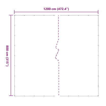 Transparent presenning med øjer 6x12 m PVC