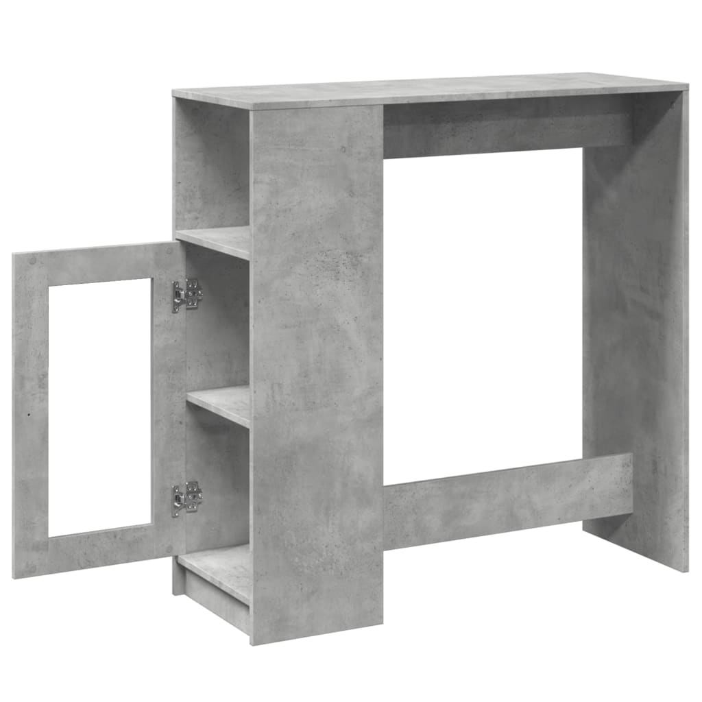 Barbord med hylde betongrå 101x40x103,5 cm træmateriale