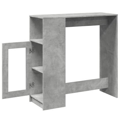 Barbord med hylde betongrå 101x40x103,5 cm træmateriale