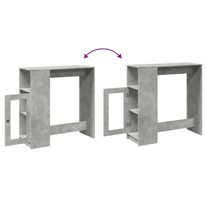 Barbord med hylde betongrå 101x40x103,5 cm træmateriale