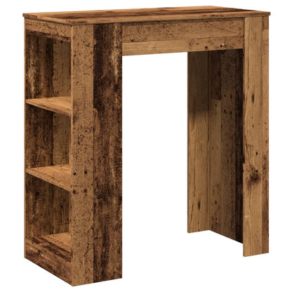 Barbord med hylde gammelt trælook 95x47x103,5 cm træmateriale