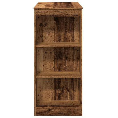 Barbord med hylde gammelt trælook 95x47x103,5 cm træmateriale