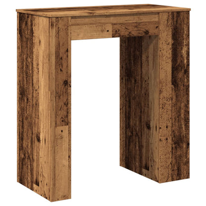 Barbord med hylde gammelt trælook 95x47x103,5 cm træmateriale
