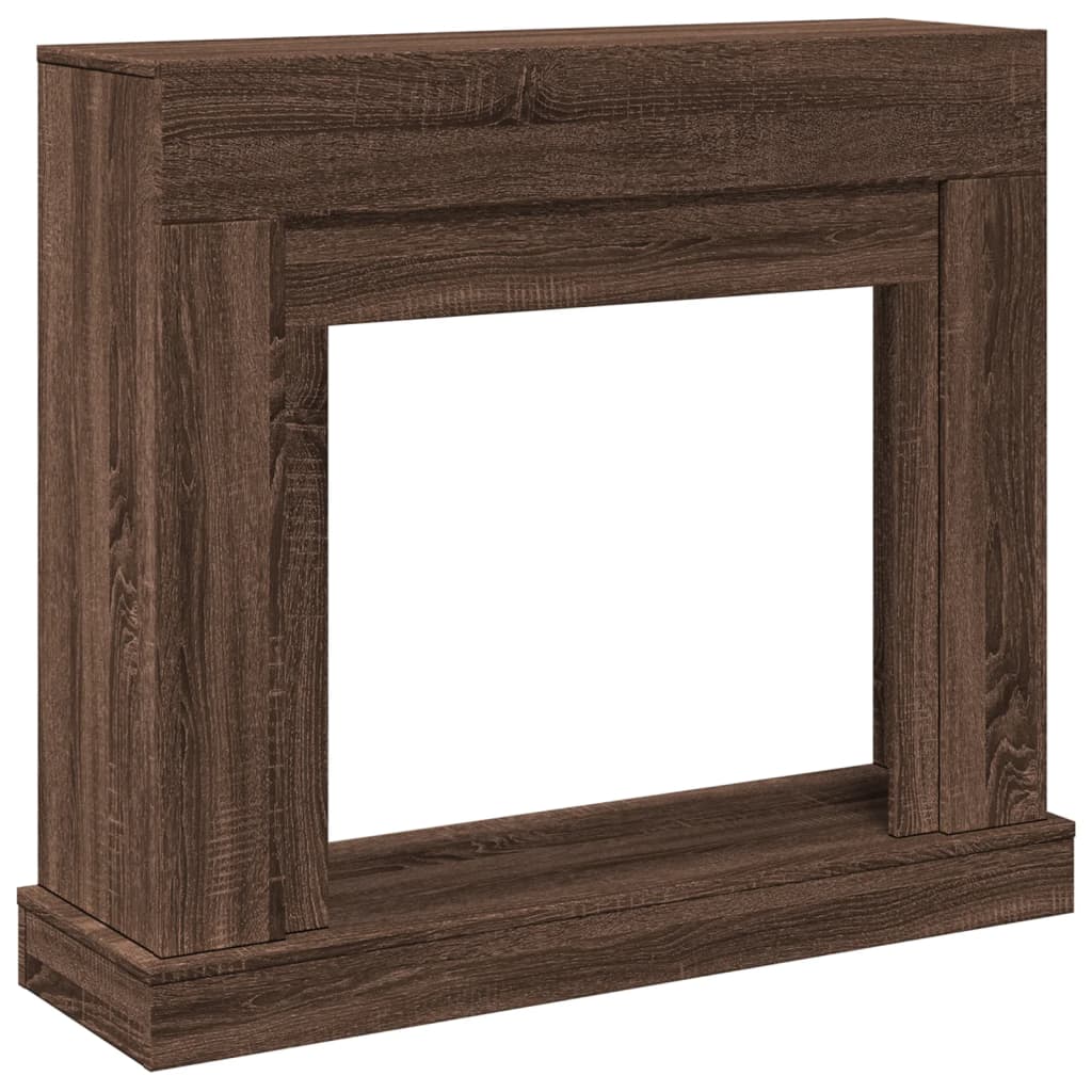 Kaminumrandung Braun Eichen-Optik 100x30x87,5 cm Holzwerkstoff