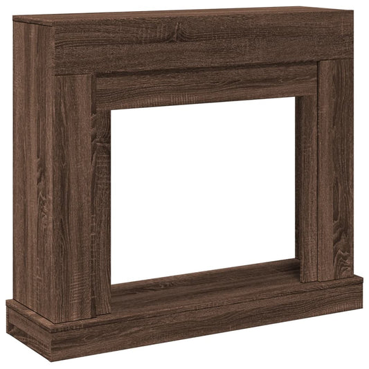 Kaminumrandung Braun Eichen-Optik 100x30x87,5 cm Holzwerkstoff