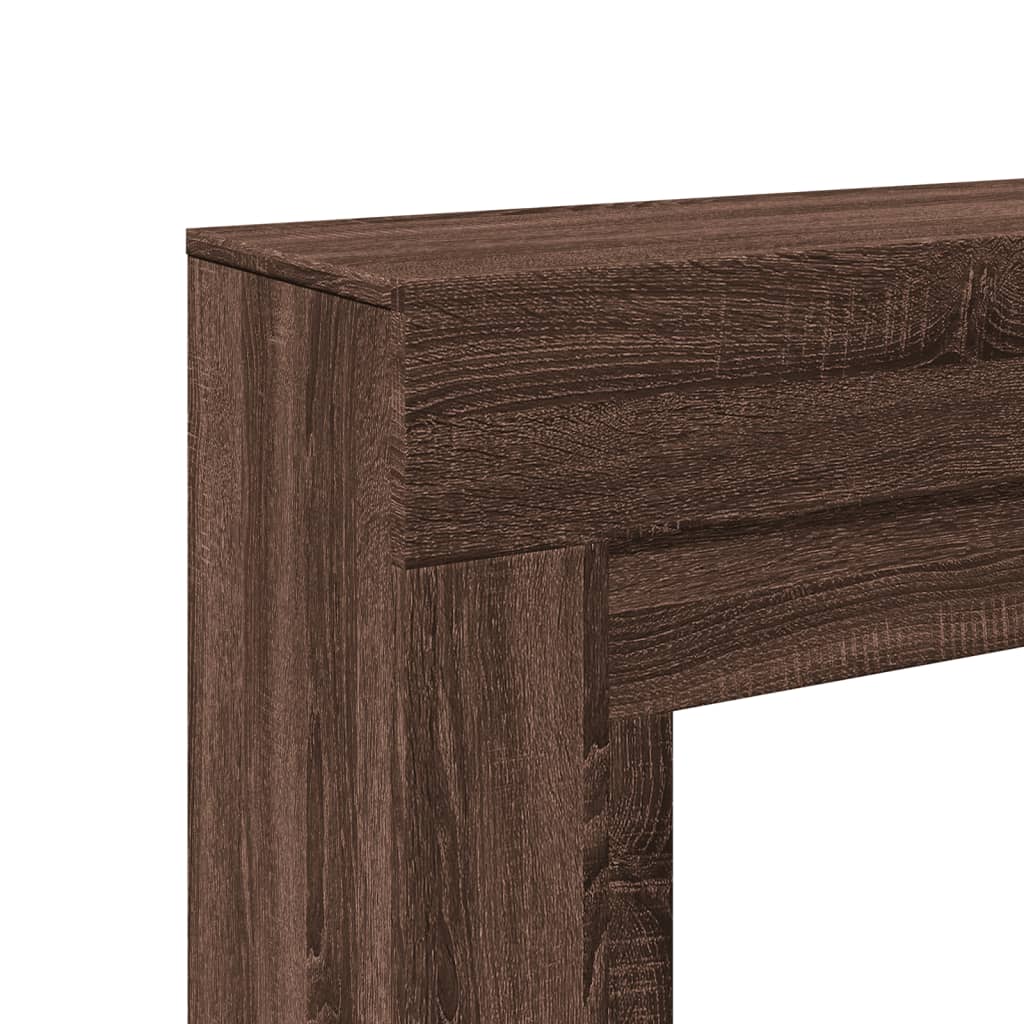 Kaminumrandung Braun Eichen-Optik 100x30x87,5 cm Holzwerkstoff