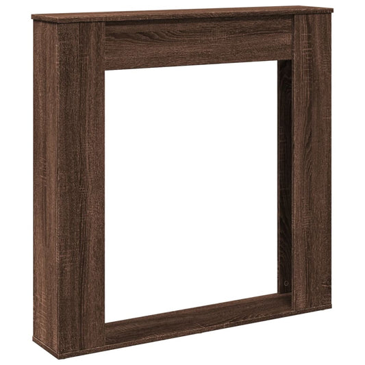 Kaminumrandung Braun Eichen-Optik 100x20x100 cm Holzwerkstoff