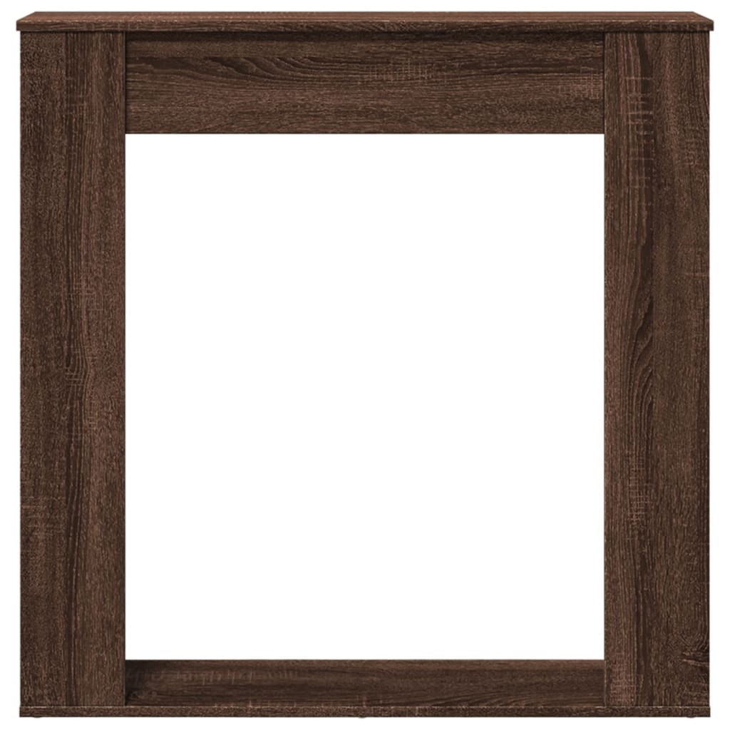 Kaminumrandung Braun Eichen-Optik 100x20x100 cm Holzwerkstoff