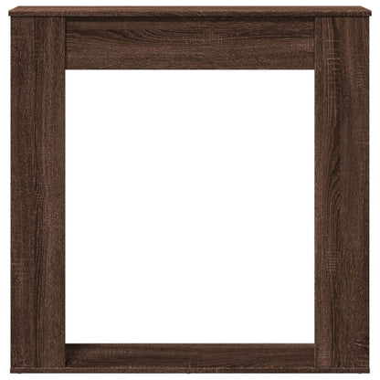 Kaminumrandung Braun Eichen-Optik 100x20x100 cm Holzwerkstoff