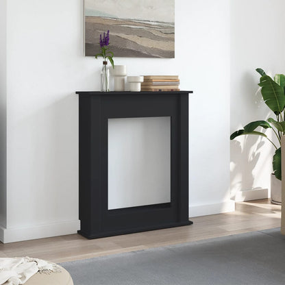 Kaminumrandung Schwarz 75x20x87,5 cm Holzwerkstoff