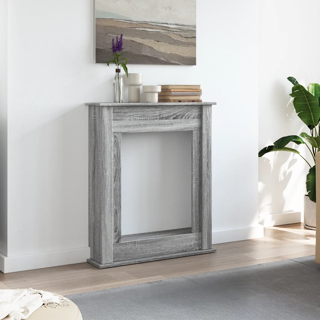 Kaminumrandung Grau Sonoma 75x20x87,5 cm Holzwerkstoff