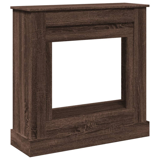 Kaminumrandung Braun Eichen-Optik 90x30x90 cm Holzwerkstoff