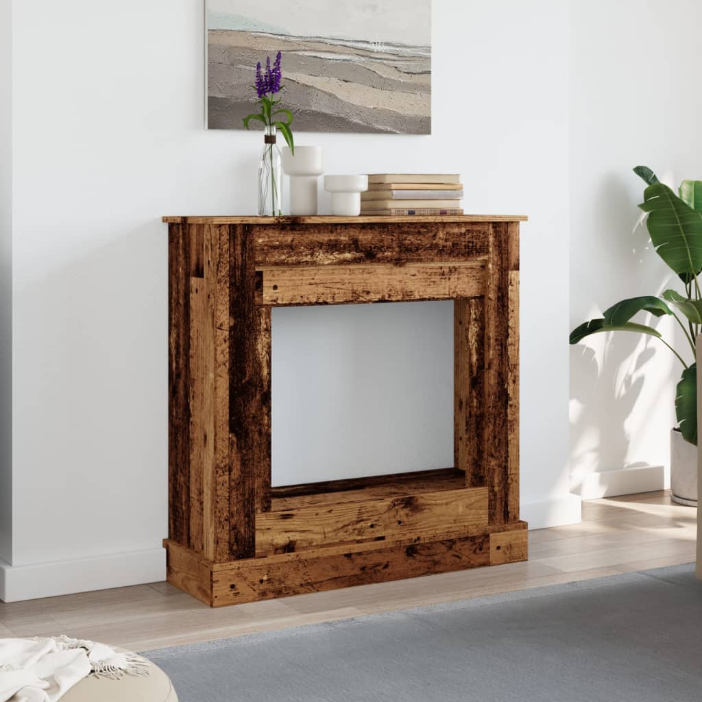 Kaminumrandung Altholz-Optik 90x30x90 cm Holzwerkstoff