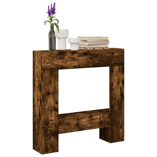 Kaminumrandung Räuchereiche 81x18x82 cm Holzwerkstoff