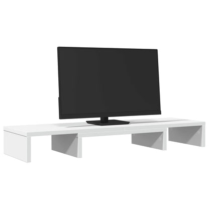 Monitorständer Verstellbar Weiß 80x24x10,5 cm Holzwerkstoff