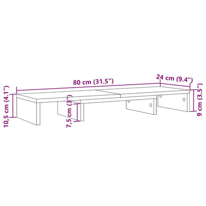 Monitorständer Verstellbar Artisan-Eiche 80x24x10,5 cm