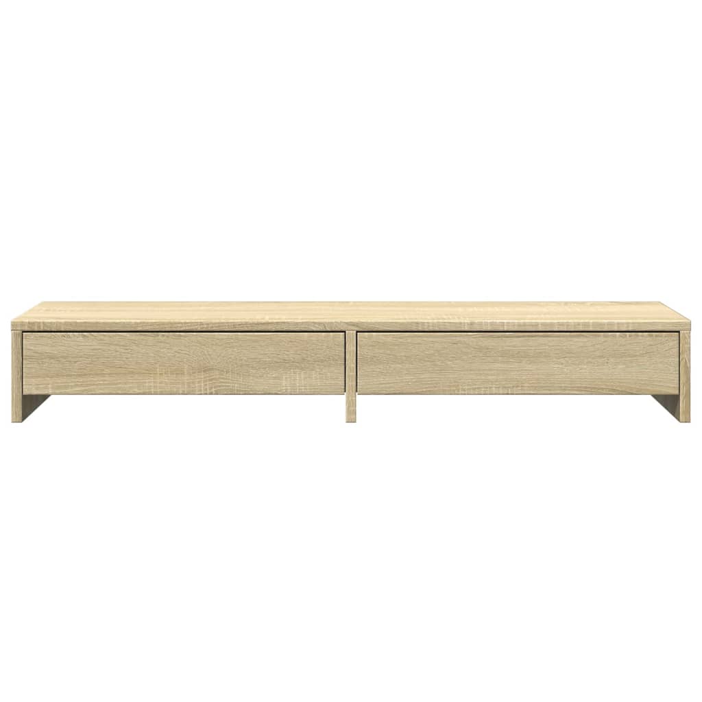 Monitorständer mit Schubladen Sonoma-Eiche 100x27x15 cm