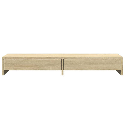 Monitorständer mit Schubladen Sonoma-Eiche 100x27x15 cm