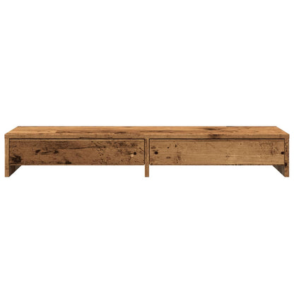 Monitorständer mit Schubladen Altholz-Optik 100x27x15 cm