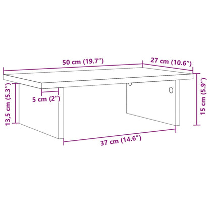Monitorständer Betongrau 50x27x15 cm Holzwerkstoff