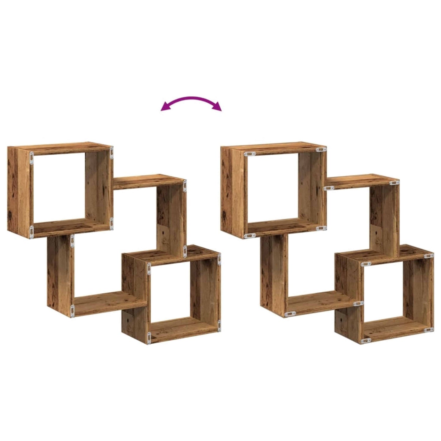 Wandschrank 78x18x71 cm Altholz-Optik Holzwerkstoff