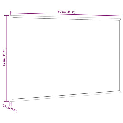 Magnetisches Whiteboard mit massivem Kiefernholzrahmen 80x55 cm