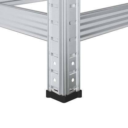 Reifenregale mit 3 Böden 2 Stk. Silbern 110x40x200 cm Stahl