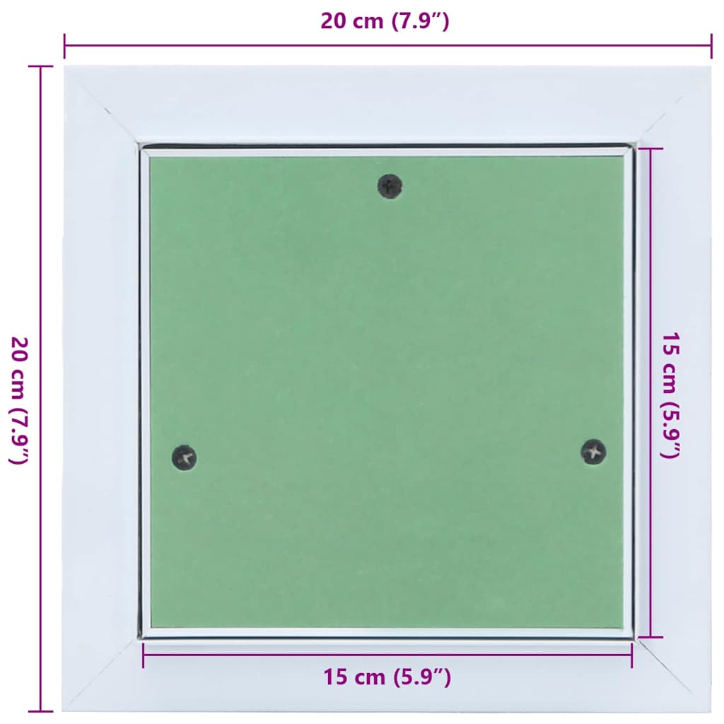 Revisionsklappe Weiß 20 x 20 cm Aluminium und Gipskarton