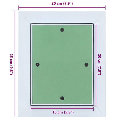 Revisionsklappe Weiß 20 x 25 cm Aluminium und Gipskarton