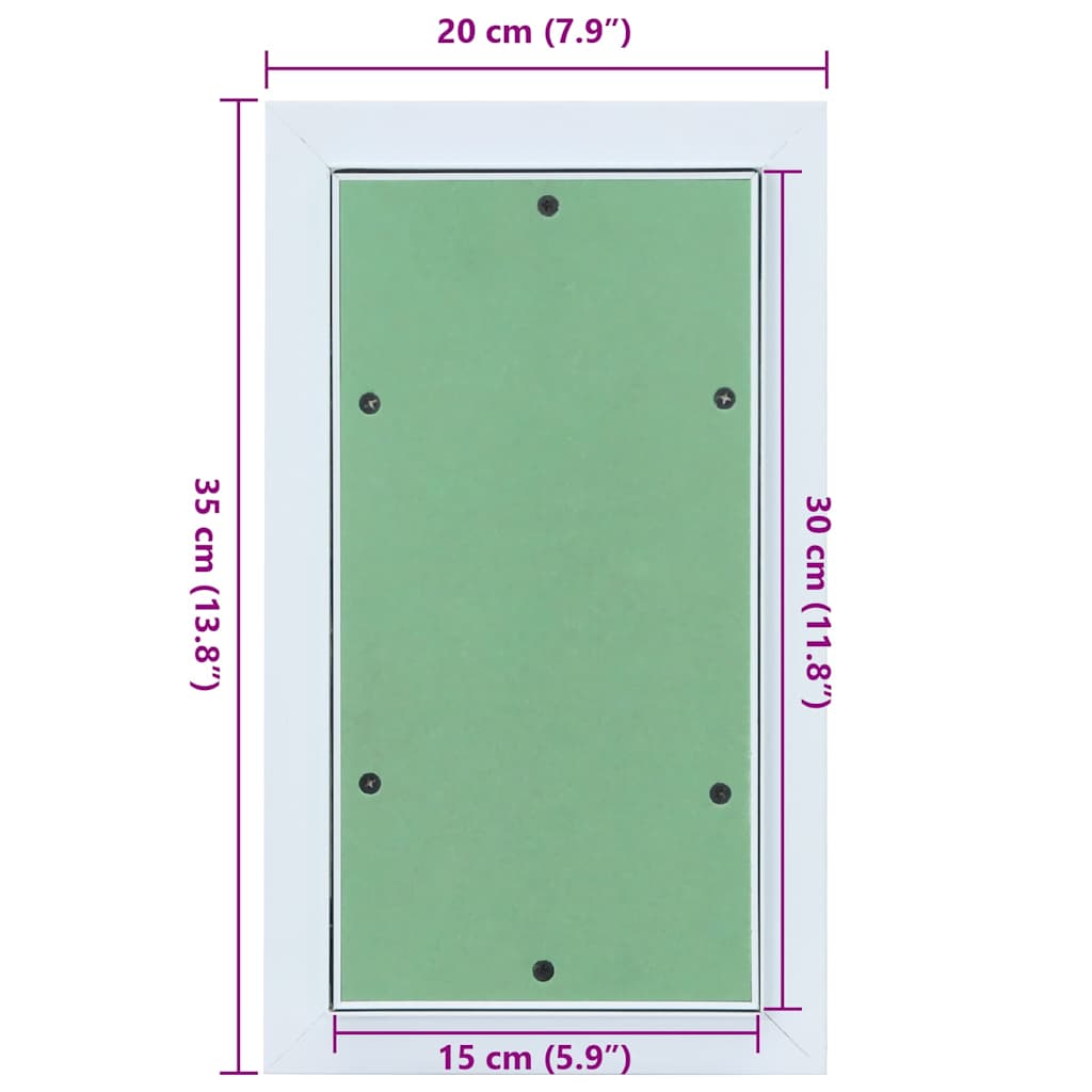 Revisionsklappe Weiß 20 x 35 cm Aluminium und Gipskarton