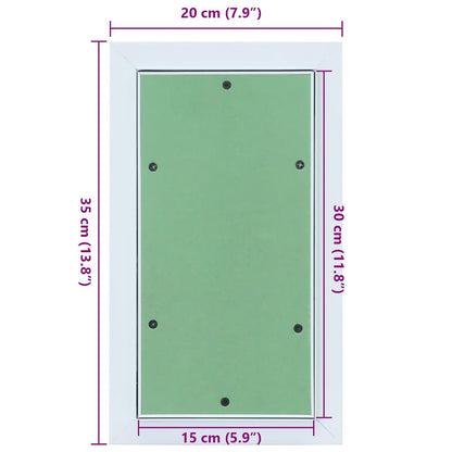 Revisionsklappe Weiß 20 x 35 cm Aluminium und Gipskarton