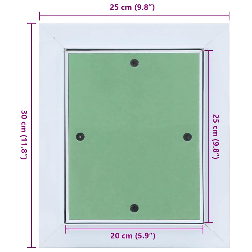 Revisionsklappe Weiß 25 x 30 cm Aluminium und Gipskarton