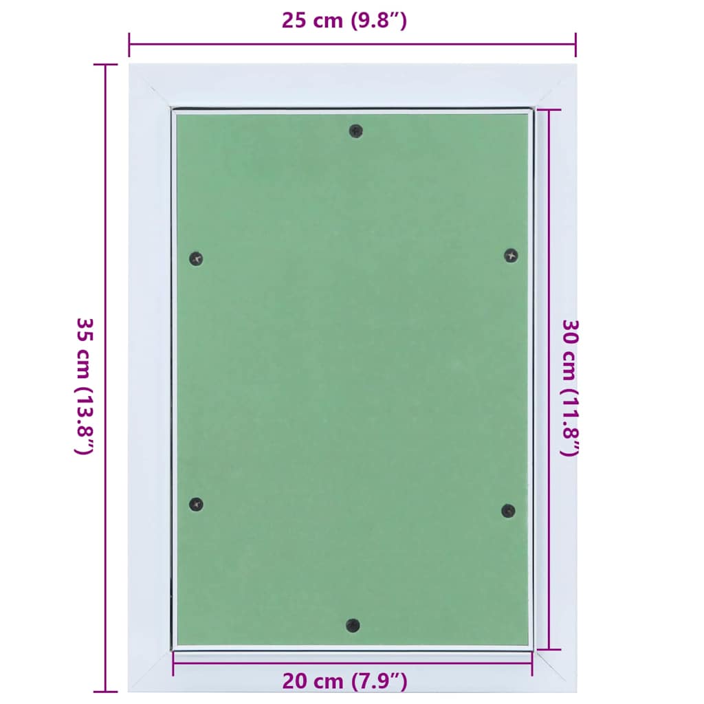 Revisionsklappe Weiß 25 x 35 cm Aluminium und Gipskarton