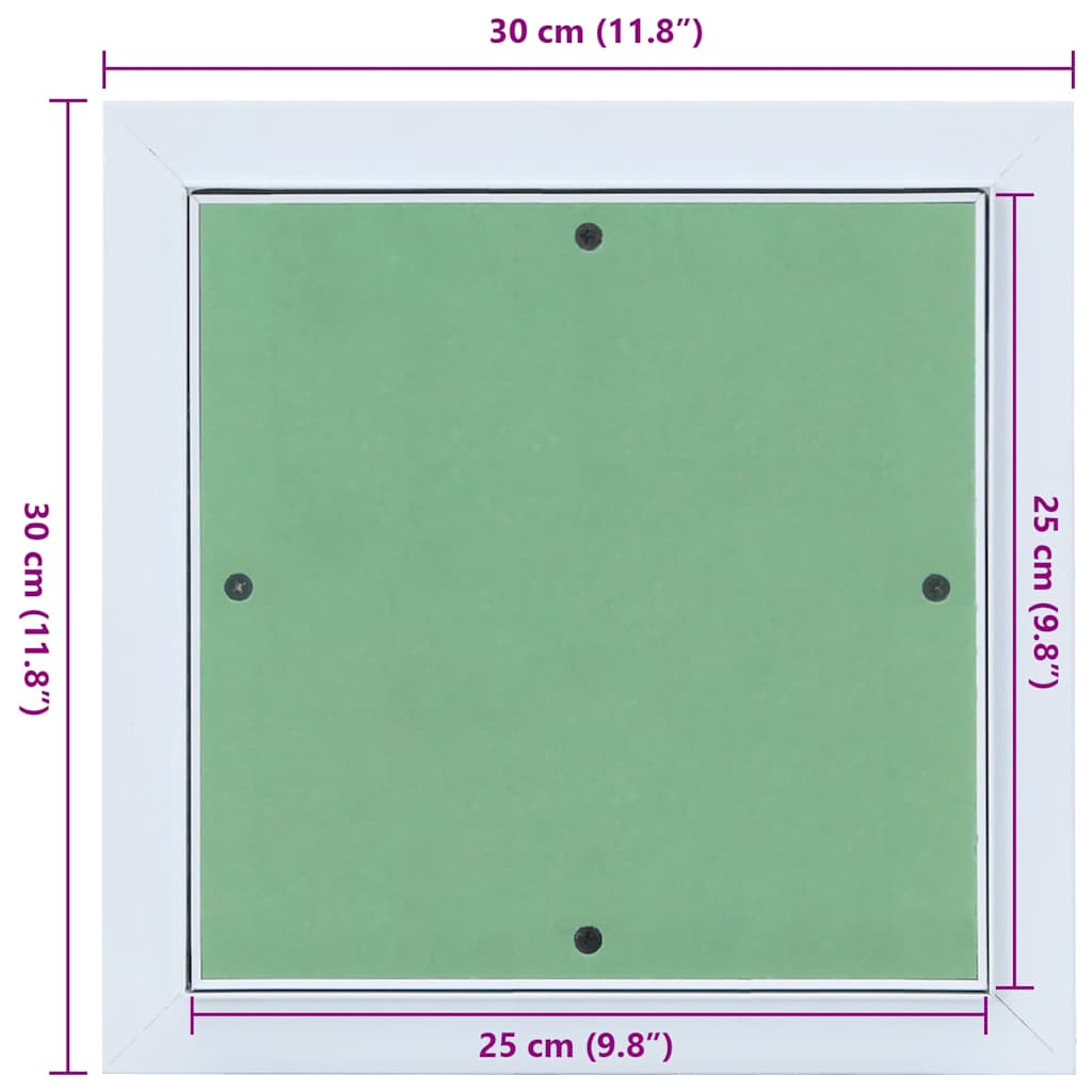 Revisionsklappe Weiß 30 x 30 cm Aluminium und Gipskarton