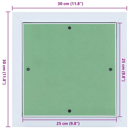 Revisionsklappe Weiß 30 x 30 cm Aluminium und Gipskarton