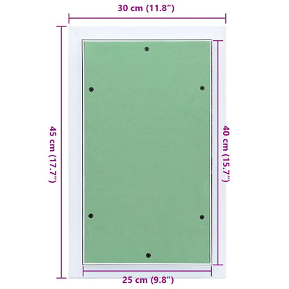 Revisionsklappe Weiß 30 x 45 cm Aluminium und Gipskarton