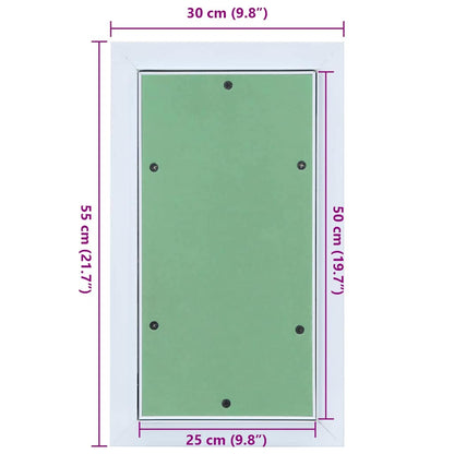 Revisionsklappe Weiß 30 x 55 cm Aluminium und Gipskarton