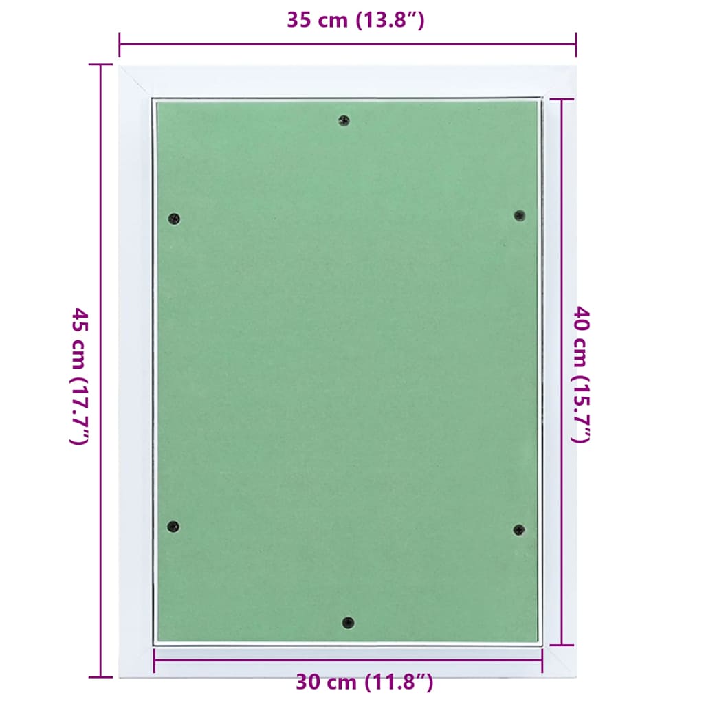 Revisionsklappe Weiß 35 x 45 cm Aluminium und Gipskarton