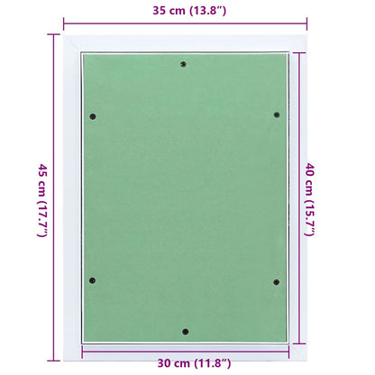 Revisionsklappe Weiß 35 x 45 cm Aluminium und Gipskarton