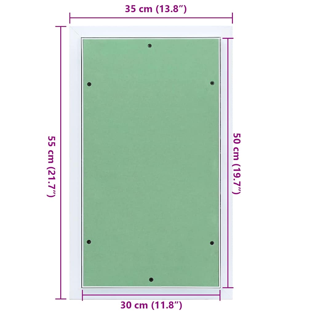 Revisionsklappe Weiß 35 x 55 cm Aluminium und Gipskarton