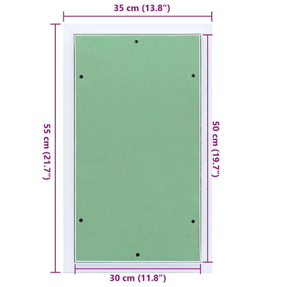 Revisionsklappe Weiß 35 x 55 cm Aluminium und Gipskarton