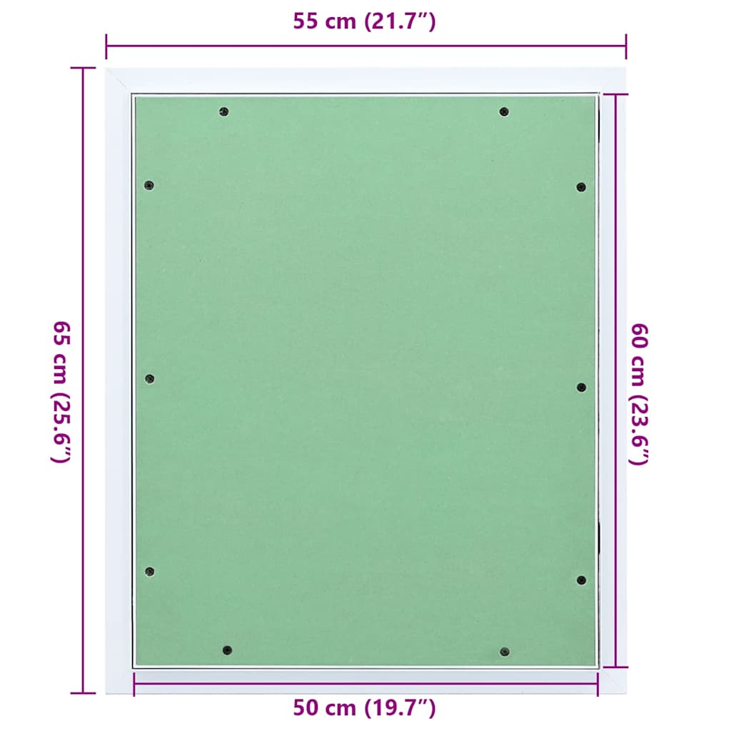 Revisionsklappe Weiß 55 x 65 cm Aluminium und Gipskarton