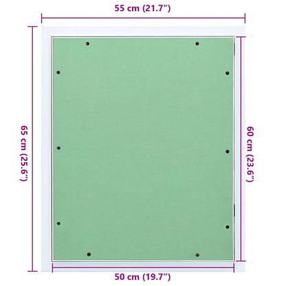 Revisionsklappe Weiß 55 x 65 cm Aluminium und Gipskarton