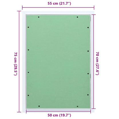 Zugangstür Weiß 55 x 75 cm Aluminium und Gipskarton