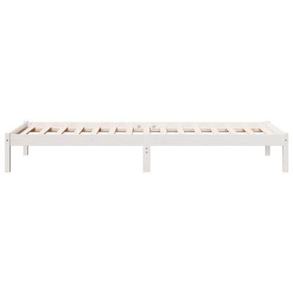 Massivholzbett Extra Lang ohne Matratze Weiß 80x220 Kiefernholz