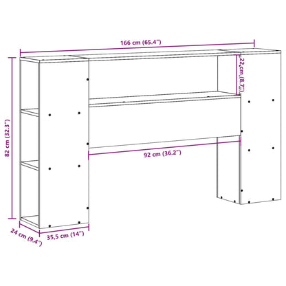 Kopfteil mit Stauraum Wachsbraun 160 cm Massivholz Kiefer
