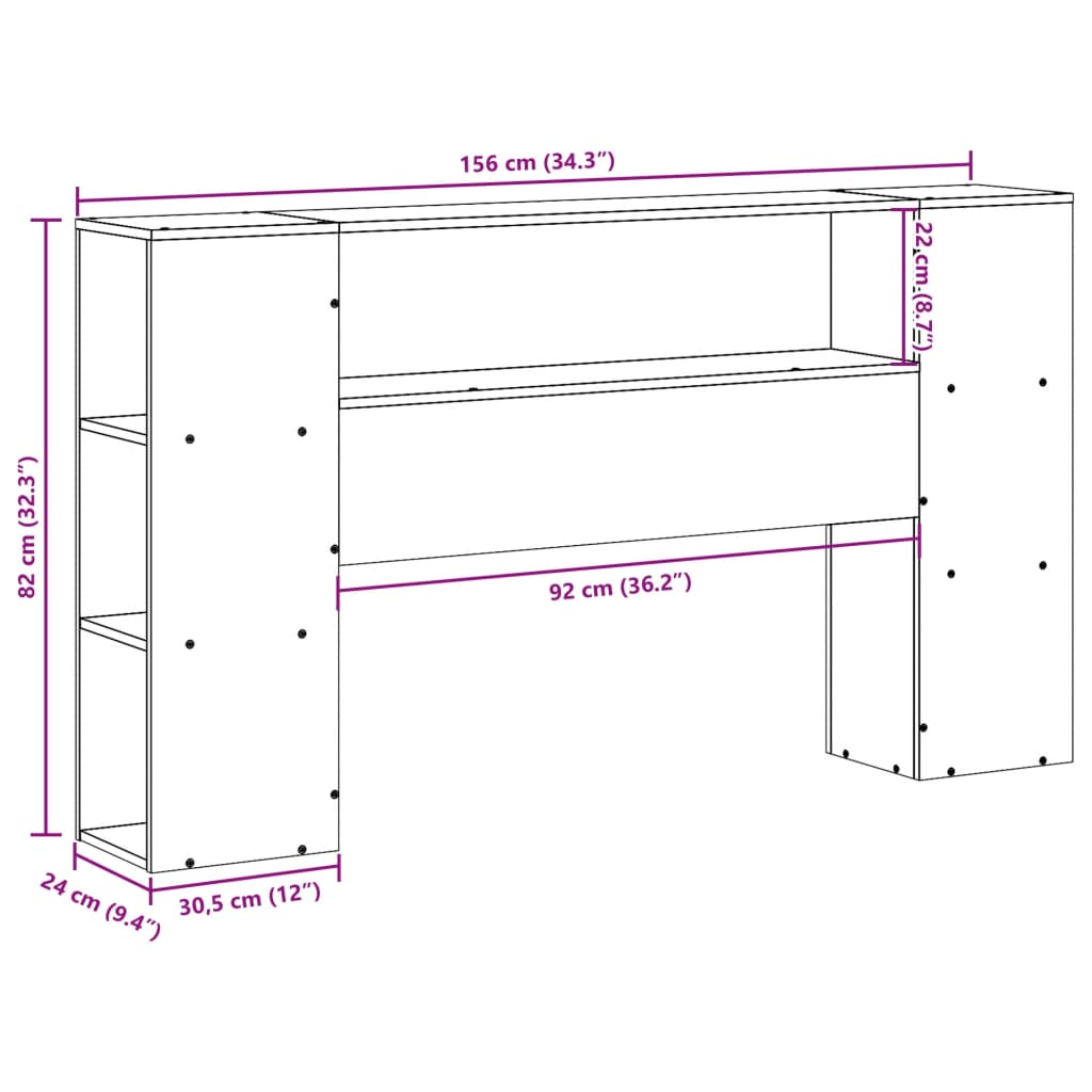 Kopfteil mit Stauraum Wachsbraun 150 cm Massivholz Kiefer