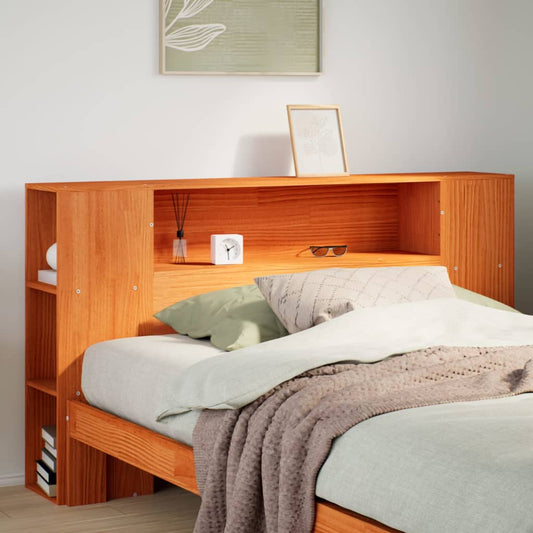 Kopfteil mit Stauraum Wachsbraun 150 cm Massivholz Kiefer