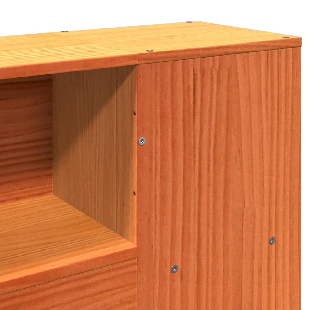 Kopfteil mit Stauraum Wachsbraun 135 cm Massivholz Kiefer